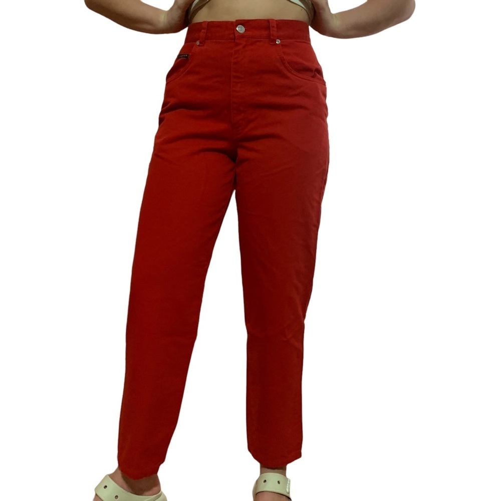 Vintage 90s Ralph Lauren Red High Waisted Pants | Sz 6 - Picture 1 of 4